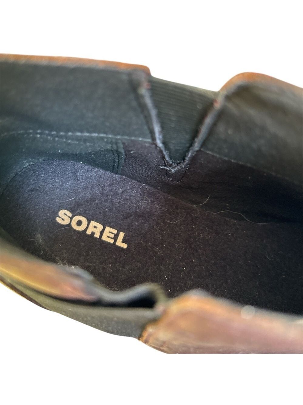 Sorel Brown Leather Emelie Chelsea Boots - Classic Slip-On. Size 7. EUC! - Picture 15 of 16